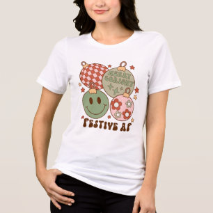 Festive AF Retro-Inspired Christmas Ornament Tri-Blend Shirt