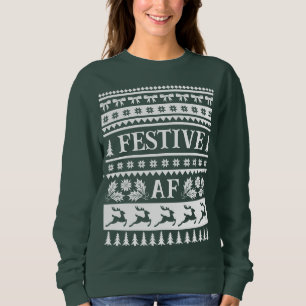 Festive AF Ugly Sweater Christmas Pattern