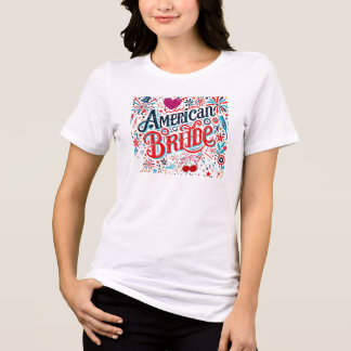 Festive “American Bride” Design – Patriotic Weddin Tri-Blend Shirt