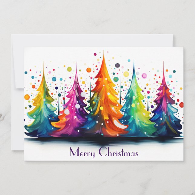 Festive and abstract  Christmas Tree Greeting Card (Front)