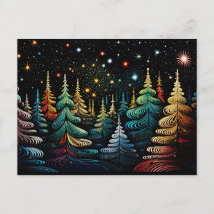 Festive and abstract Christmas Tree Greeting Card