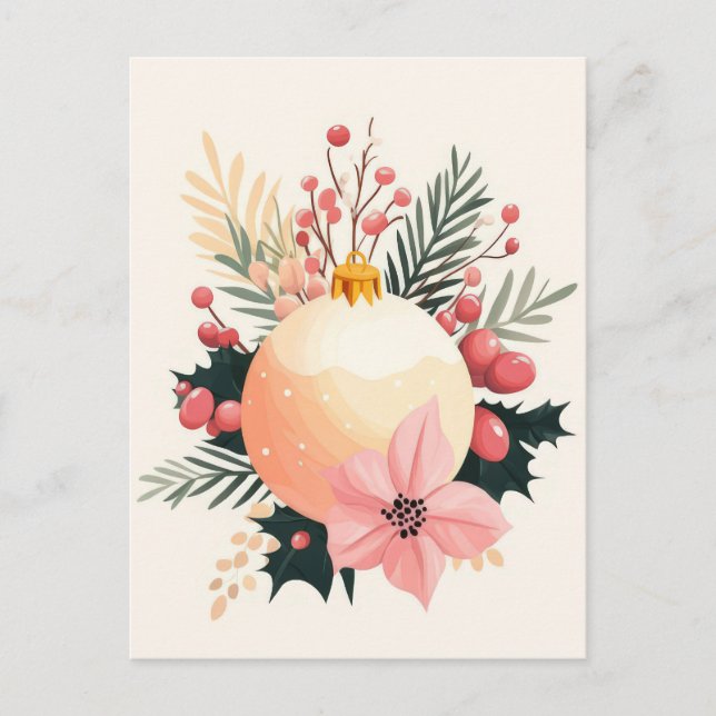 Festive and cute Christmas Greeting Postcard (Front)
