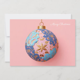 Festive and elegant Christmas Bauble Greeting Holiday Card