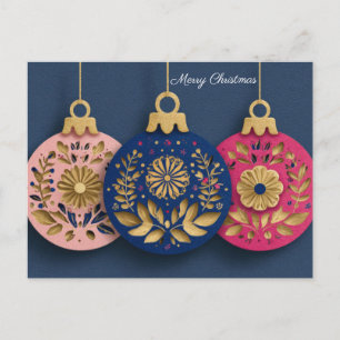 Festive and elegant Christmas Bauble Greeting Postcard