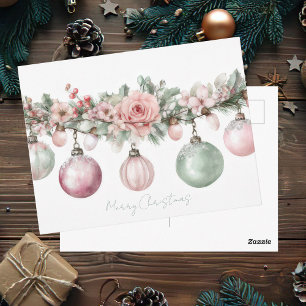 Festive and Elegant Christmas Baubles Card