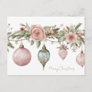 Festive and Elegant Christmas Baubles Postcard