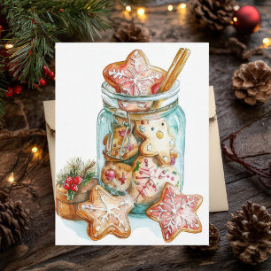 Festive and elegant Christmas Cookies Postcard