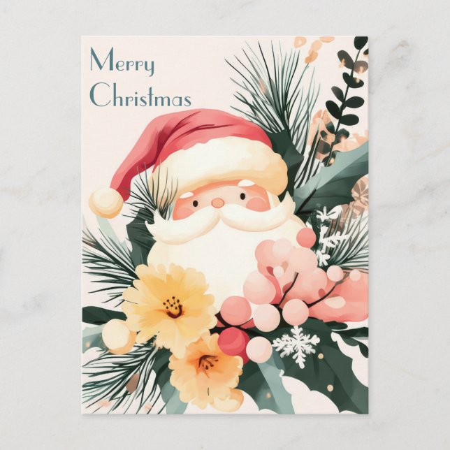 Festive and elegant Christmas Greeting Postcard (Front)