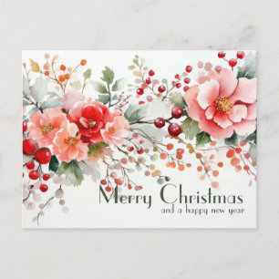 Festive and elegant Christmas Greeting Postcard