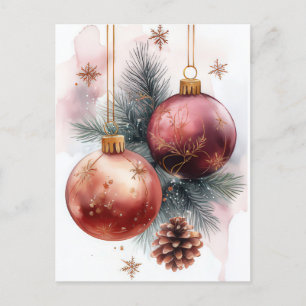 Festive and elegant Christmas Greeting Postcard