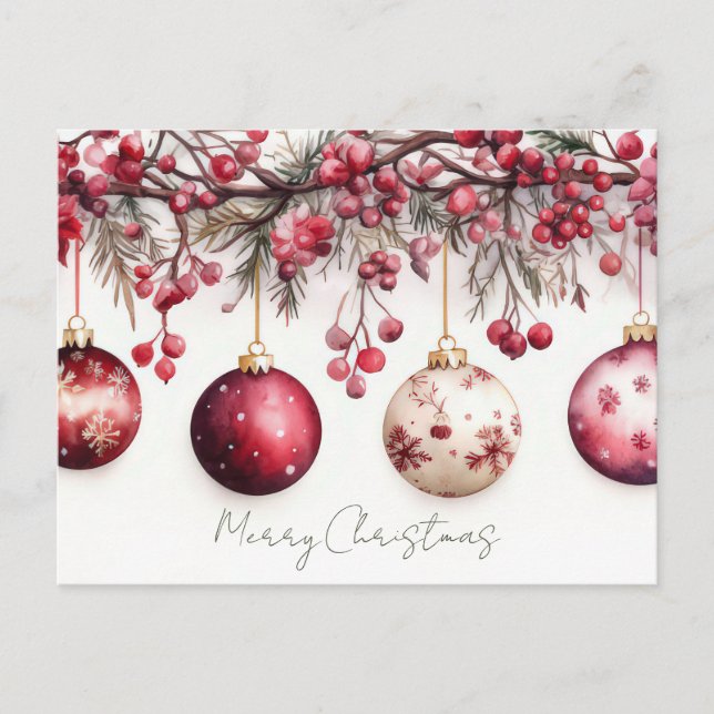Festive and elegant Christmas Greeting Postcard (Front)