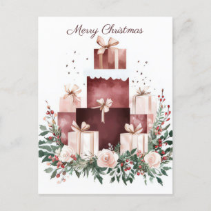 Festive and elegant Christmas Greeting Postcard