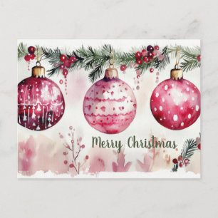 Festive and elegant Christmas Greeting Postcard
