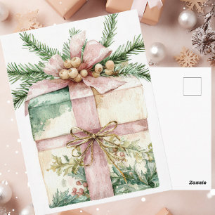 Festive and elegant Christmas Greeting Postcard