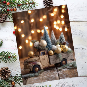 Festive and elegant Christmas Greeting Postcard
