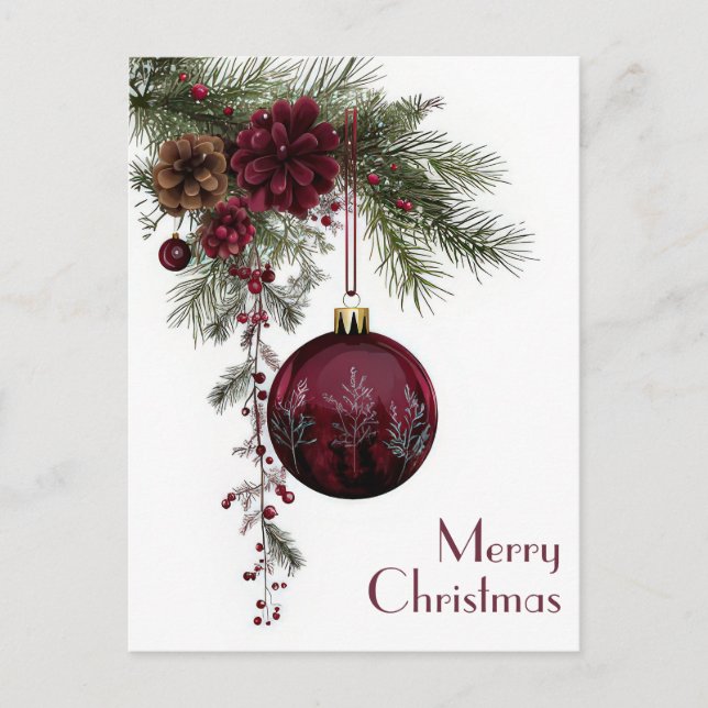 Festive and elegant Christmas Greeting Postcard (Front)