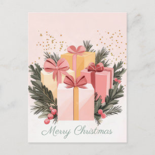 Festive and elegant Christmas Greeting Postcard