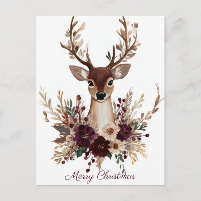 Festive and elegant Christmas Greeting Postcard (Front)