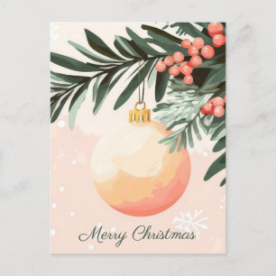 Festive and elegant Christmas Greeting Postcard