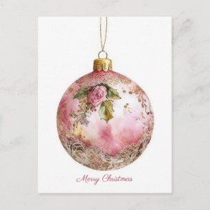 Festive and elegant Christmas Ornament Greeting Postcard
