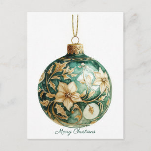 Festive and elegant Christmas Ornament Greeting Postcard
