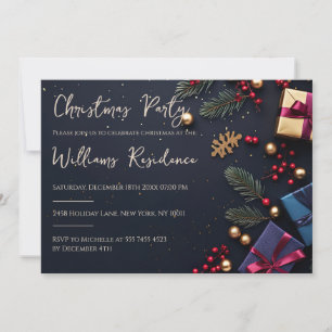 Festive and elegant Christmas Party Invitation