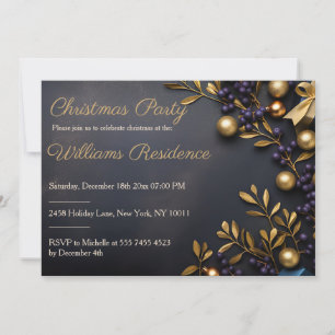 Festive and elegant Christmas Party Invitation