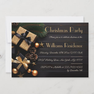 Festive and elegant Christmas Party Invitation