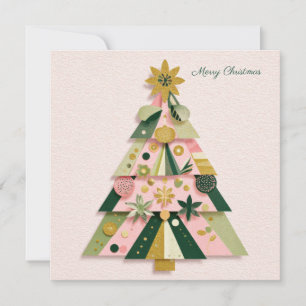 Festive and elegant Christmas Tree Greeting Holiday Card