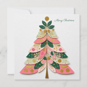 Festive and elegant Christmas Tree Greeting Holiday Card