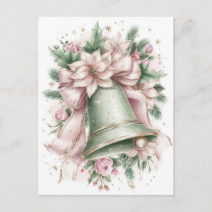 Festive and elegant Pastel Christmas Bell Postcard