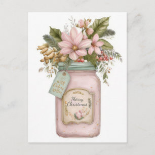 Festive and elegant Pastel Christmas Cookie Jar Postcard