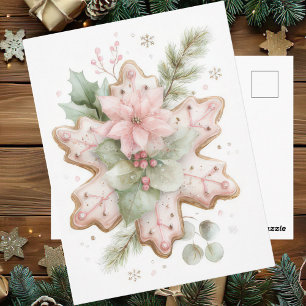 Festive and elegant Pastel Christmas Snowflake Postcard