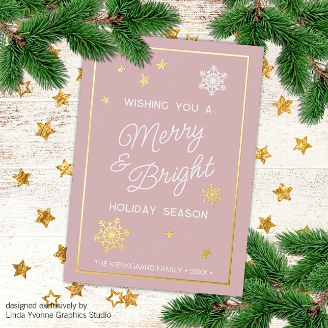Festive And Elegant Seasons Greetings Gold Foil Holiday Card (Creator Uploaded)