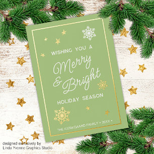 Festive And Elegant Seasons Greetings Gold Foil Holiday Card