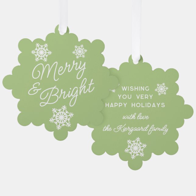 Festive And Elegant Seasons Greetings Tree Decoration Card (Front/Back)