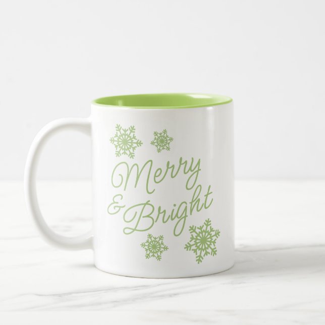Festive And Elegant Seasons Greetings Two-Tone Coffee Mug (Left)