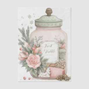 Festive and Vintage Style Christmas Cookie Jar Tissue Paper