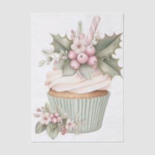 Festive and Vintage Style Christmas Cupcake Tissue Paper