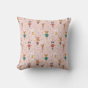 Festive Animal Friends Christmas Pattern Cushion