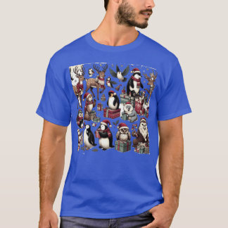 Festive Animal Gathering retro T-Shirt