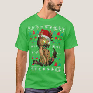 Festive Animal Hyena Ugly Christmas Xmas T-Shirt