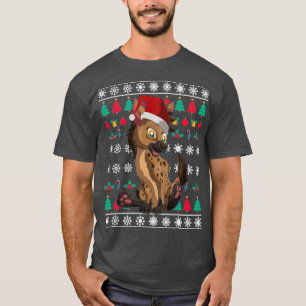 Festive Animal Hyena Ugly Christmas Xmas T-Shirt