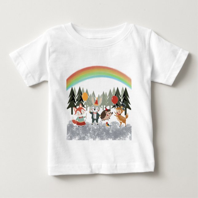 Festive animals baby T-Shirt (Front)