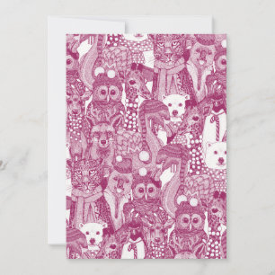 festive animals cherry holiday card