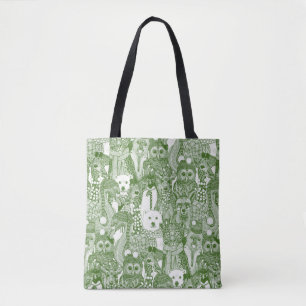 festive animals green tote bag