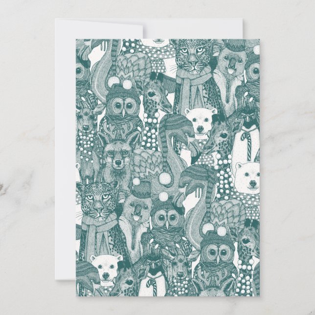 festive animals jade holiday card (Front)
