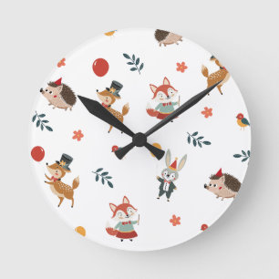 Festive animals round clock