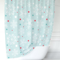 Festive Aqua Blue Snowflake & Polka Dot