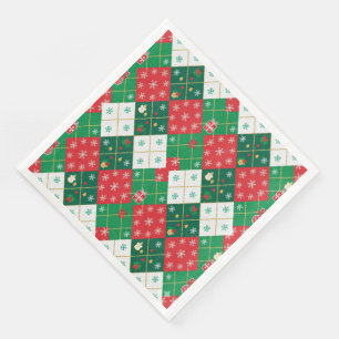 Festive Argyle Cheer Christmas Napkin